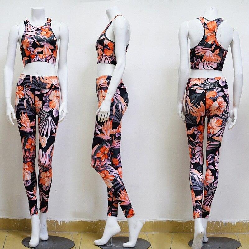 EP Print  Women Fitness Yoga Set Sportwear Outfits Floral Workout